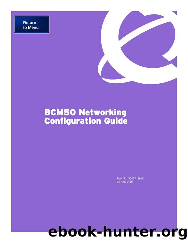 BCM50 Networking Configuration Guide by Nortel