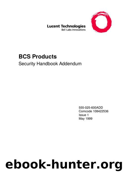 BCS Products Security Handbook Addendum by EZ Manuals