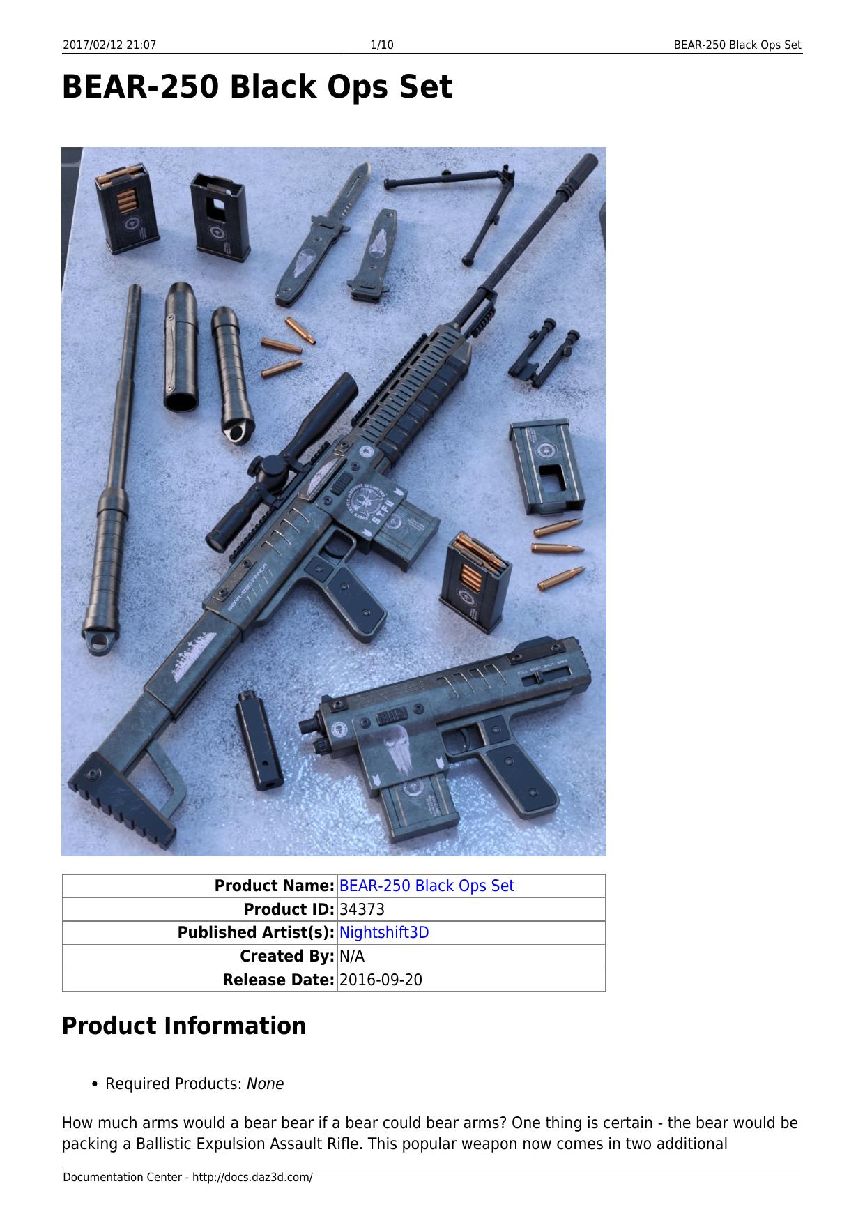 BEAR-250 Black Ops Set by Unknown