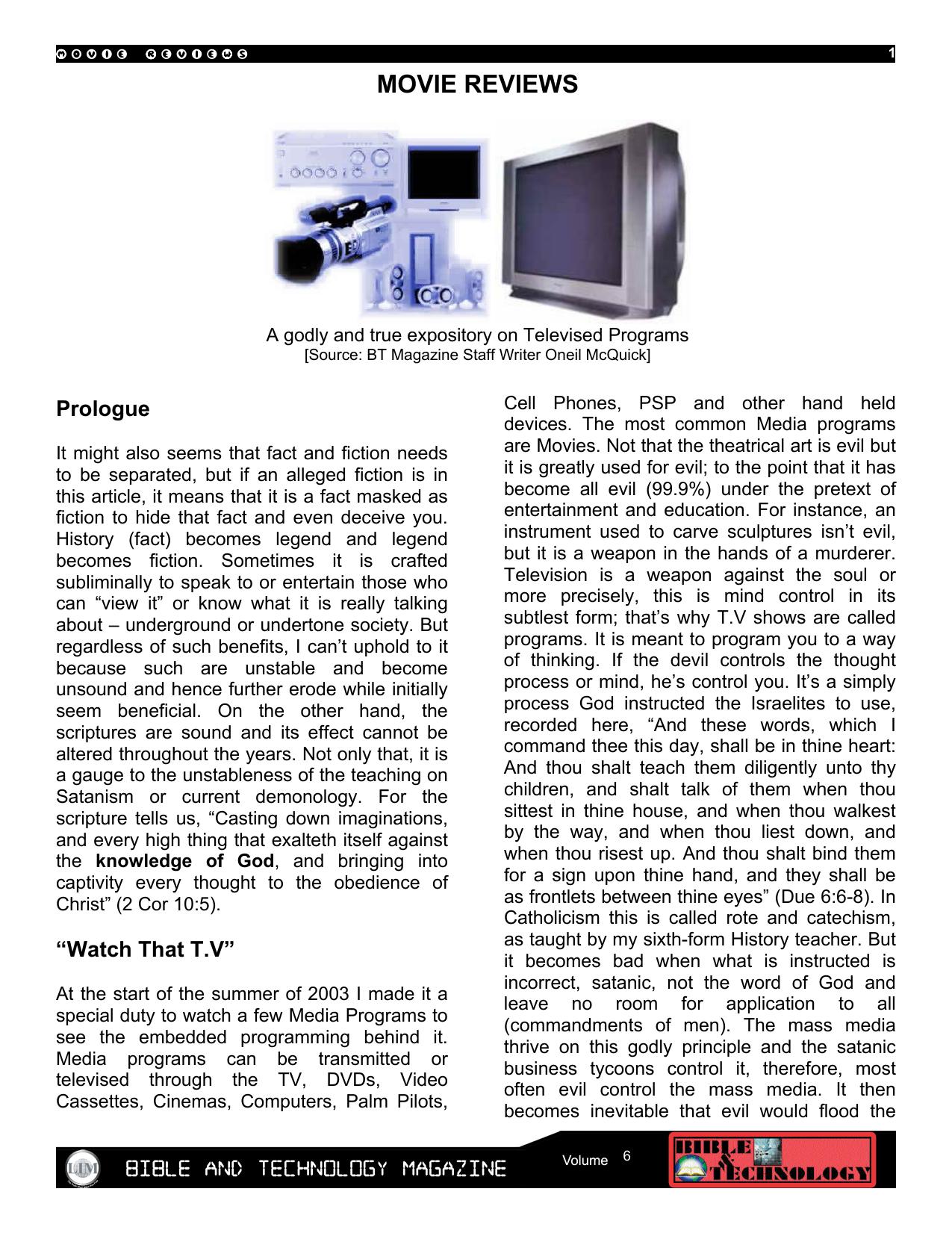 BIBLE AND TECHNOLOGY MAGAZINE by Liberation International Ministries - liberationim.org