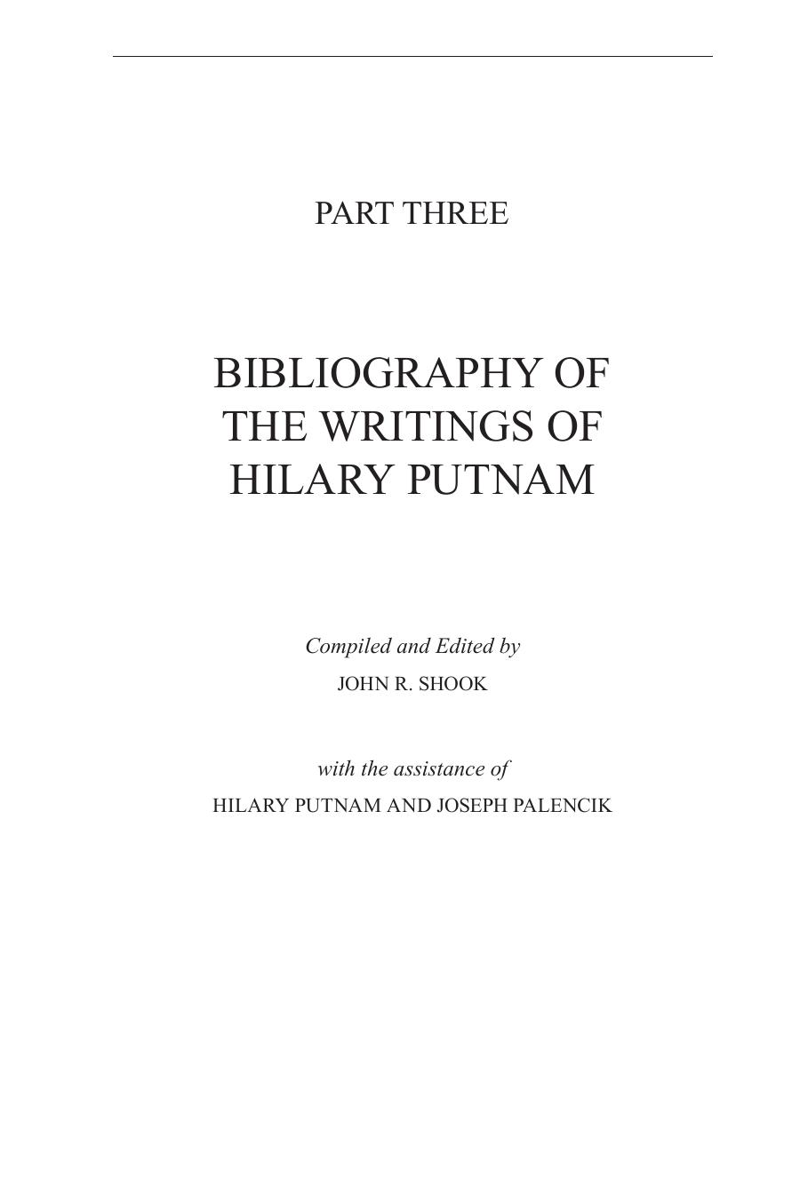 BIBLIOGRAPHY OF PUTNAM by Unknown