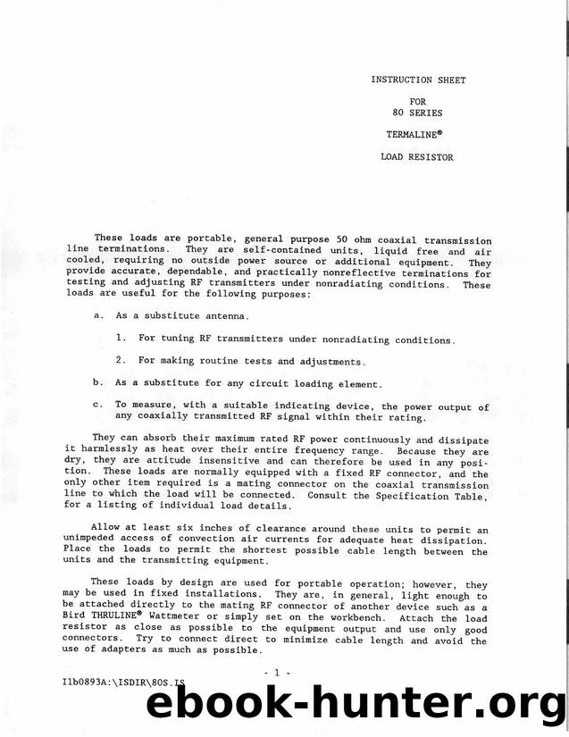 BIRD 80-series Termaline Load Resistor WW by Unknown