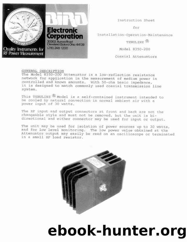 BIRD 8350-200 Tenuline Attenuator WW by Unknown