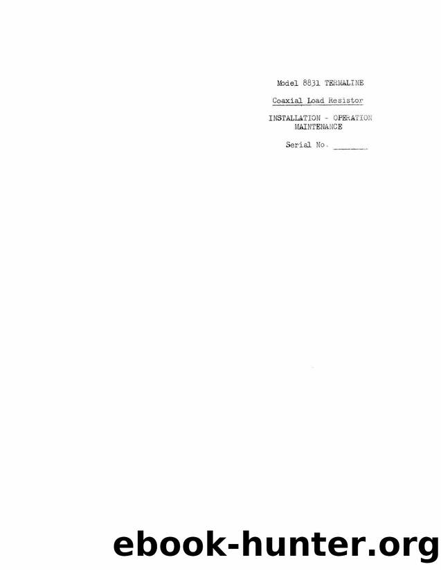 BIRD 8831 Termaline Coaxial Load Resistor WW by Unknown