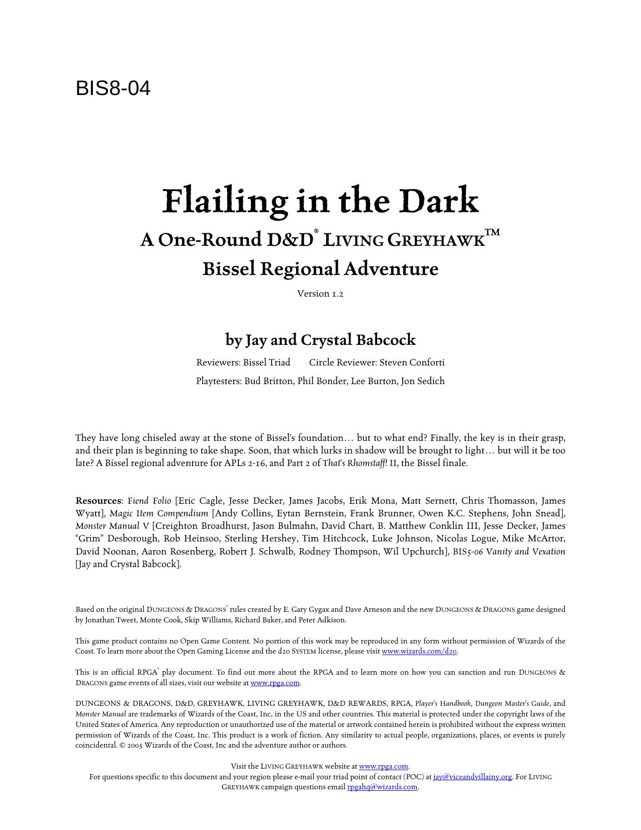 BIS8-04 Flailing in the Dark by Jay and Crystal Babcock