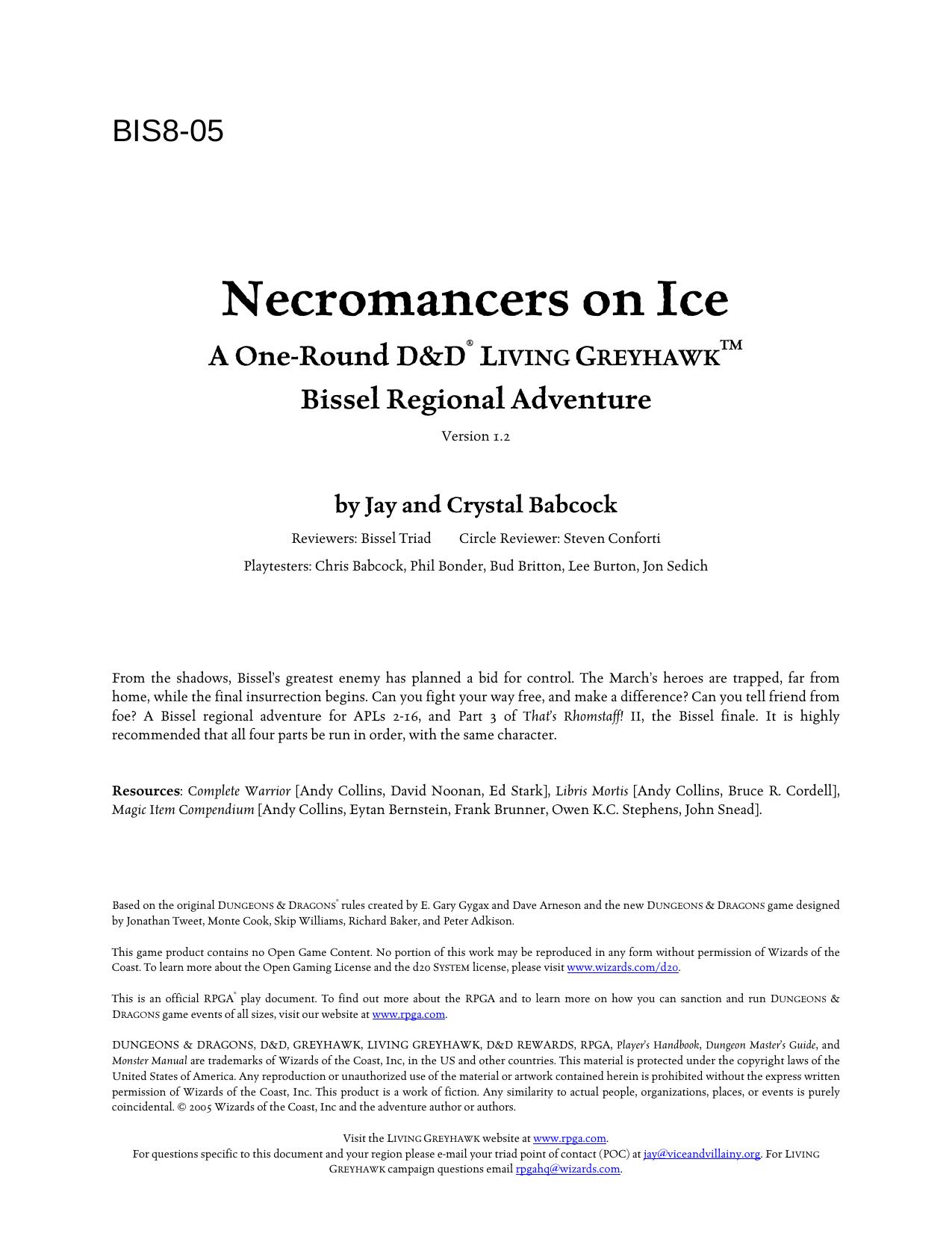BIS8-05 Necromancers on Ice by Jay and Crystal Babcock