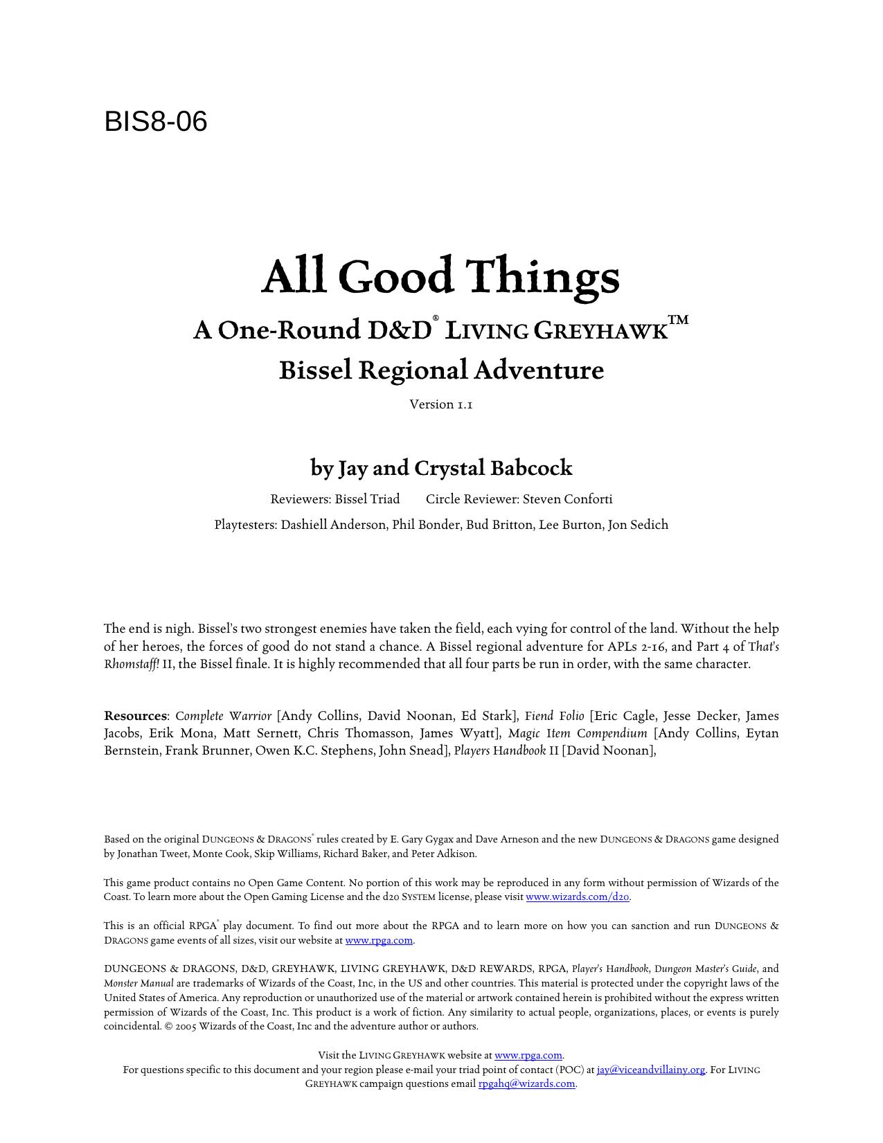 BIS8-06 All Good Things by Jay and Crystal Babcock