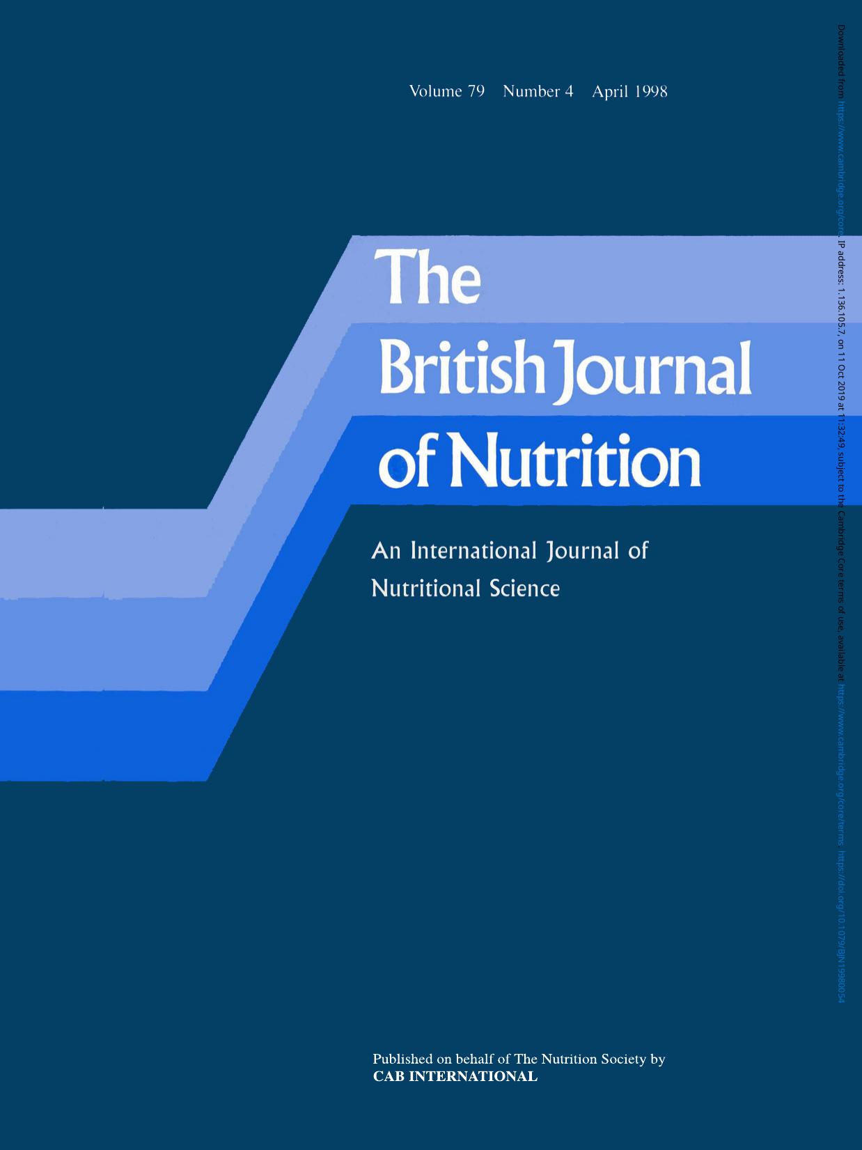 BJN volume 79 issue 4 Cover and Front matter by Unknown