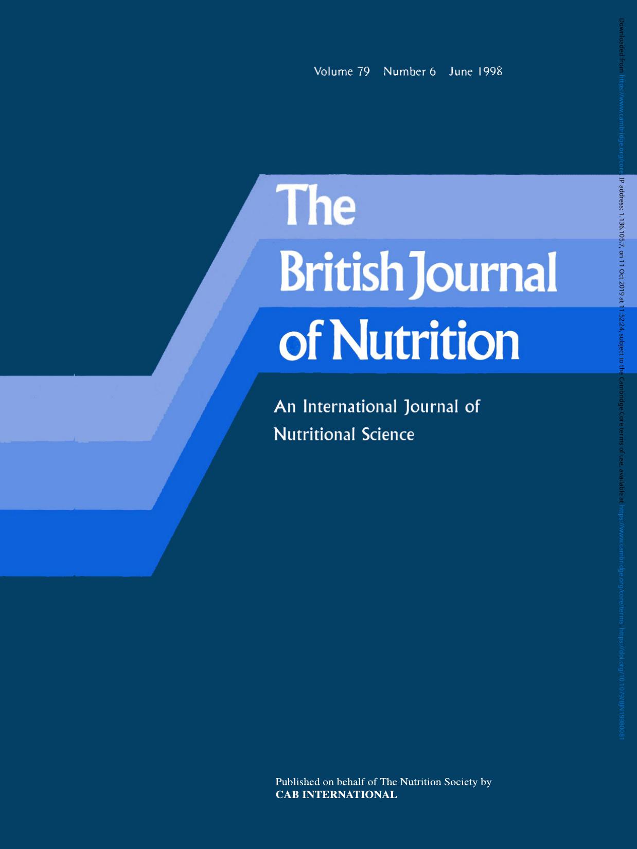 BJN volume 79 issue 6 Cover and Front matter by Unknown