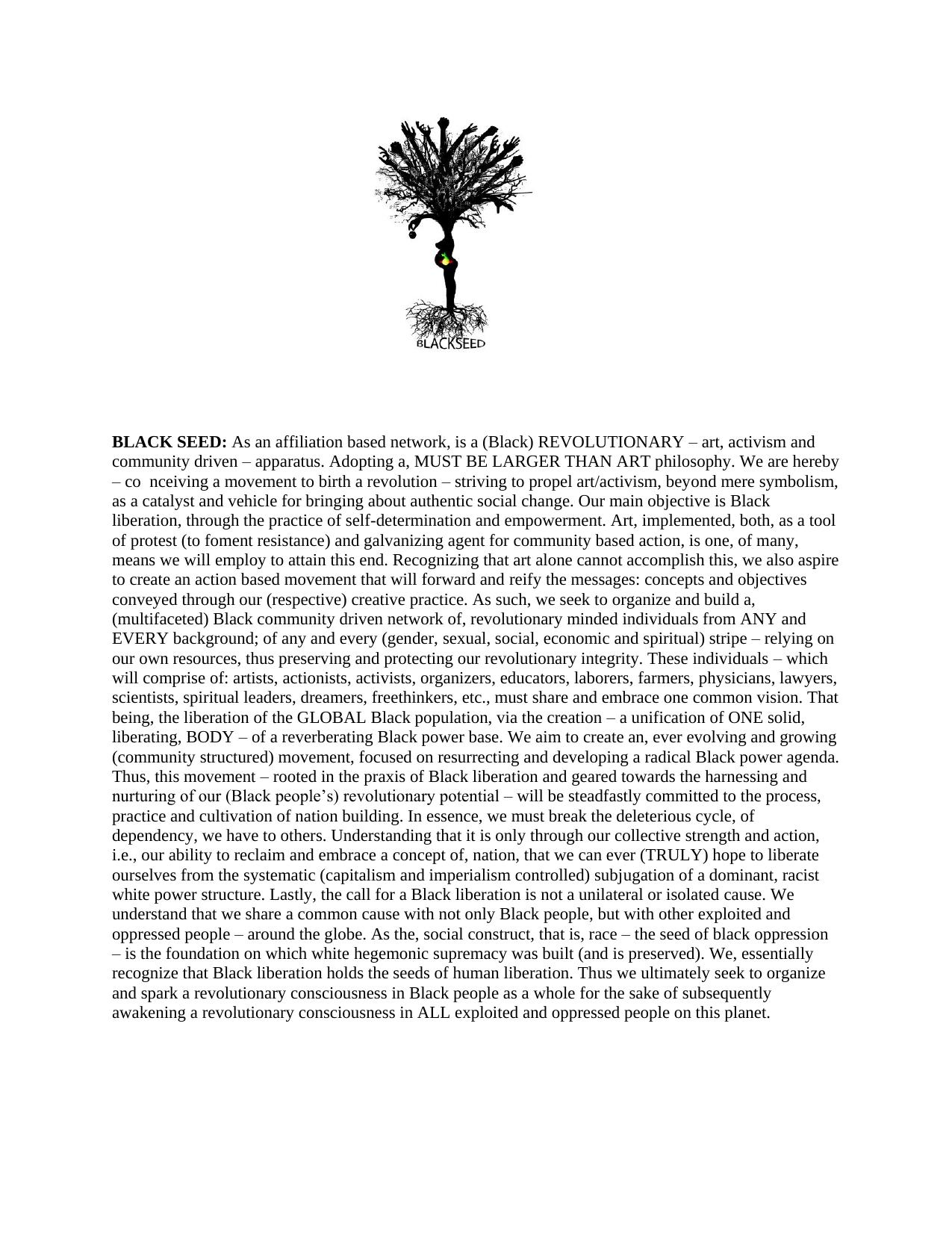 BLACK SEED DECLARATION by Preach Preach