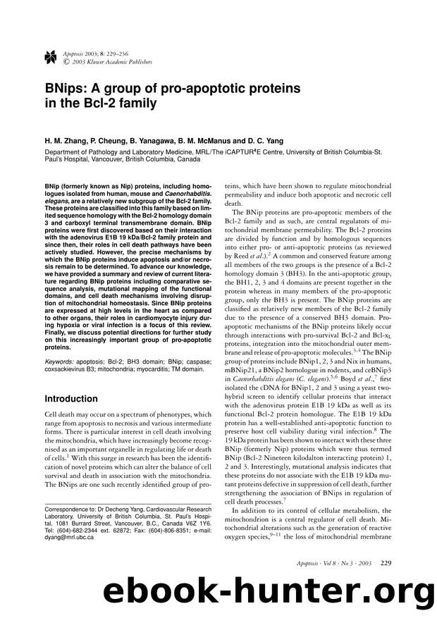 BNips: A group of pro-apoptotic proteins in the Bcl-2 family by Unknown