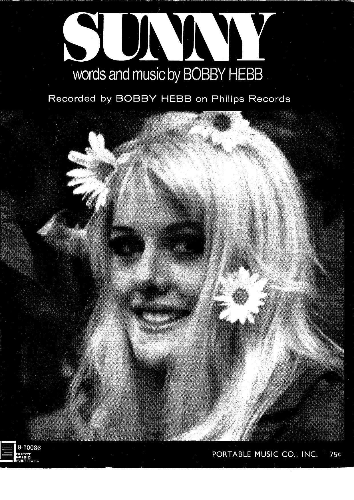BOBBY HEPP - SUNNY -1965 by SHEET MUSIC