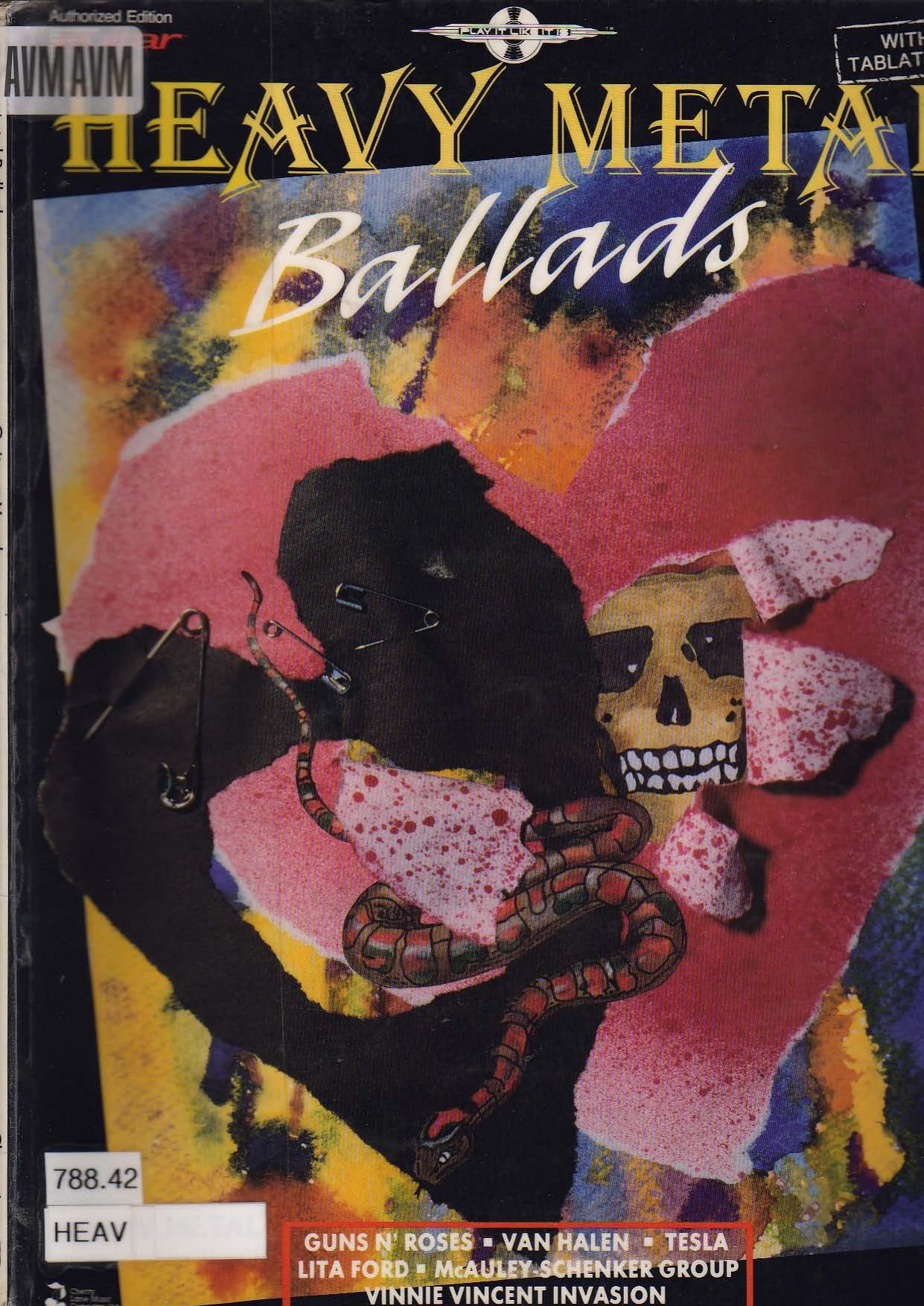 BOOK Heavy Metal Ballads by Unknown