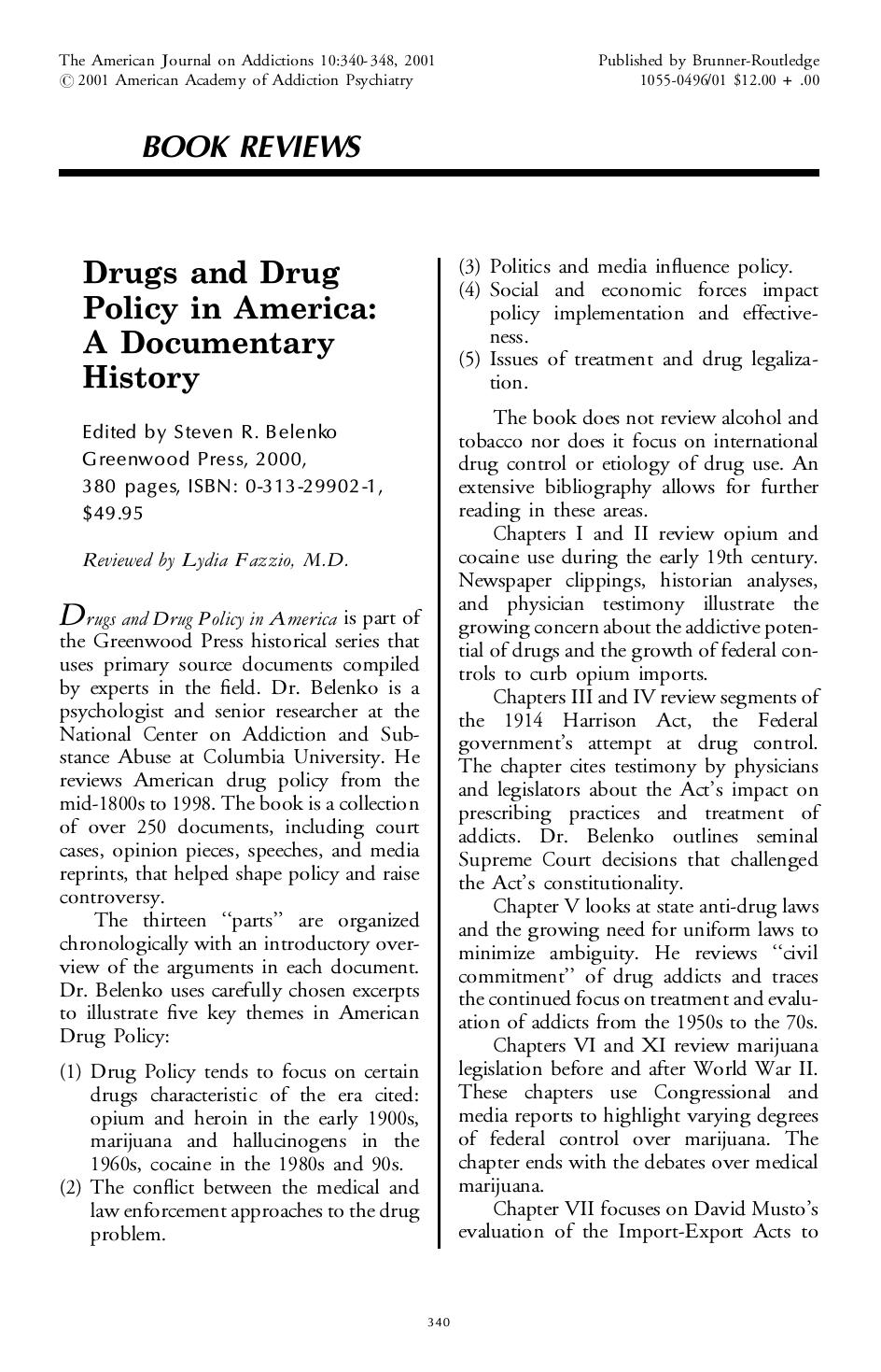 BOOK REVIEWS by A documentary history (book review)