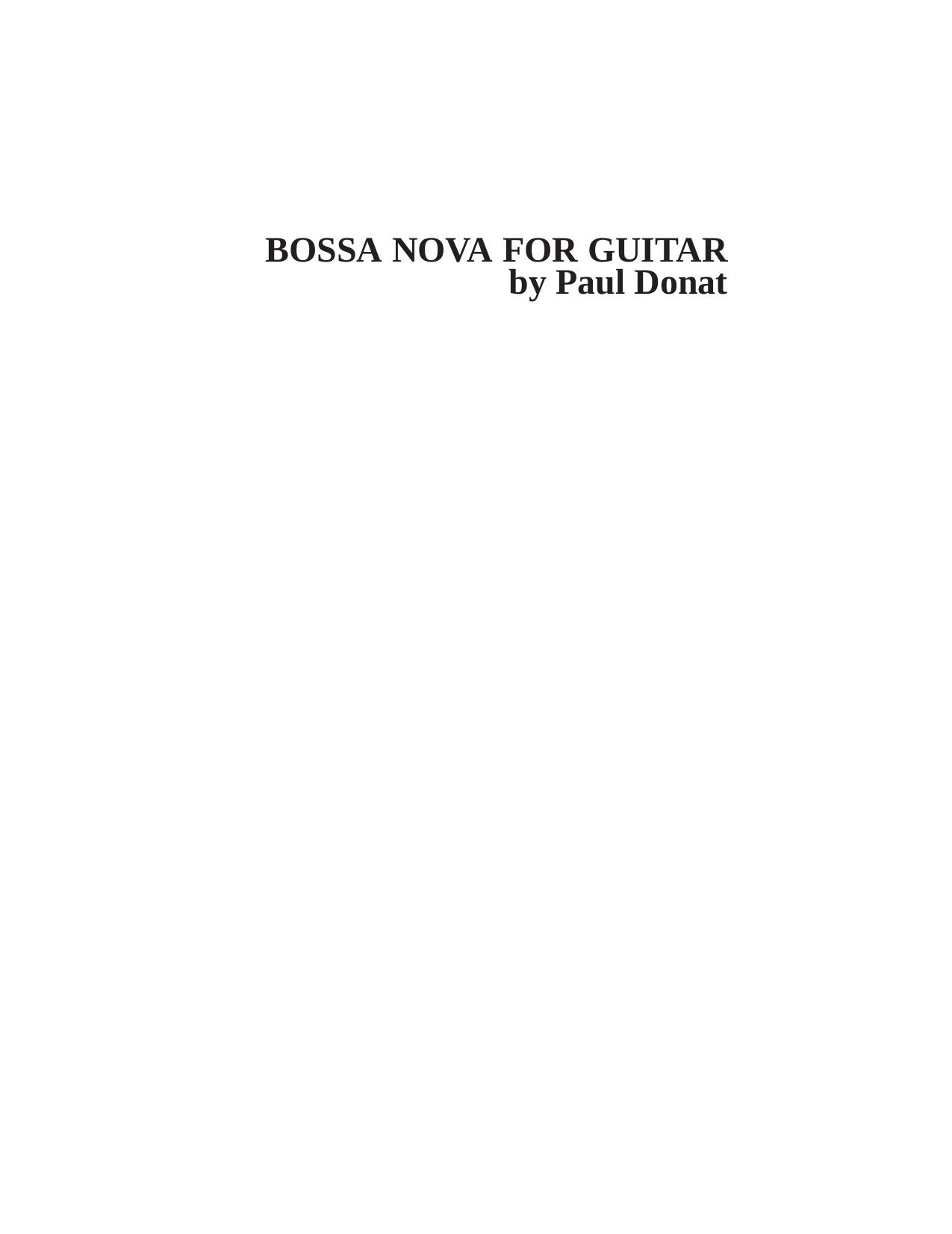 BOSSA NOVA FOR GUITAR by Donat paul
