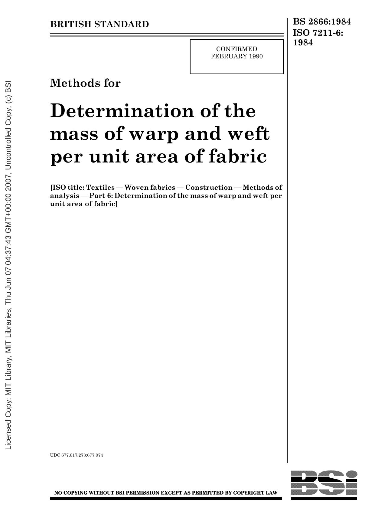 BS 02866-1984 (1999) ISO 7211-6-1984 by Unknown