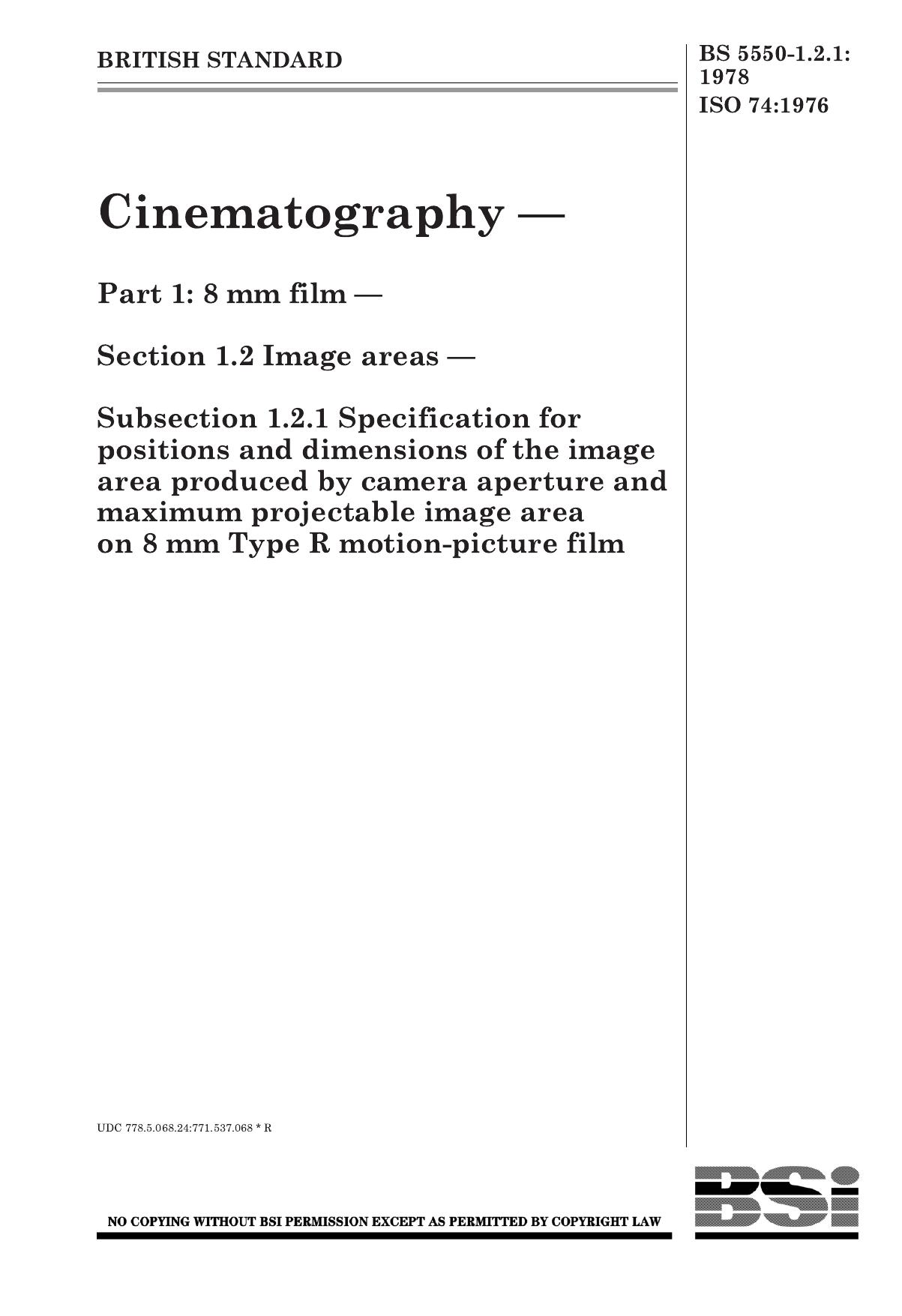 BS 05550-1.2.1-1978 (1999) ISO 74-1976 by Unknown