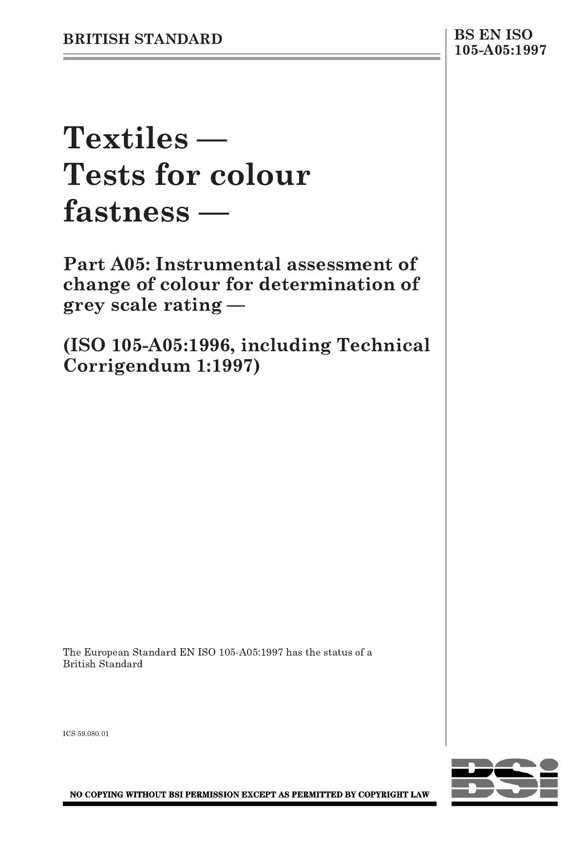 BS EN ISO 00105-A05-1997 by Unknown