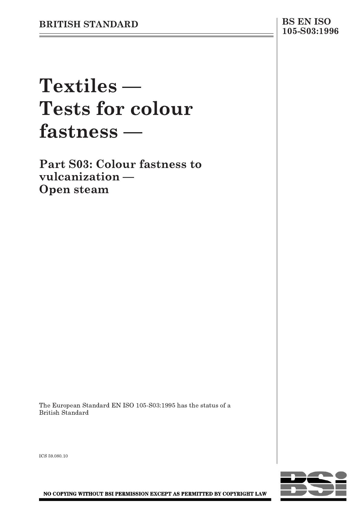 BS EN ISO 0105-S03-1996 (1999) by Unknown