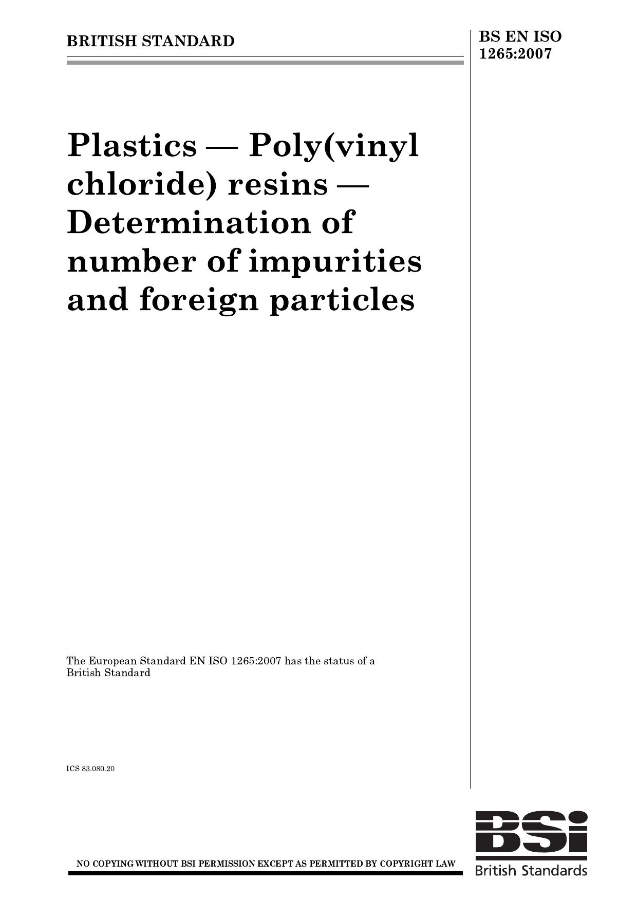BS EN ISO 01265-2007 by Unknown