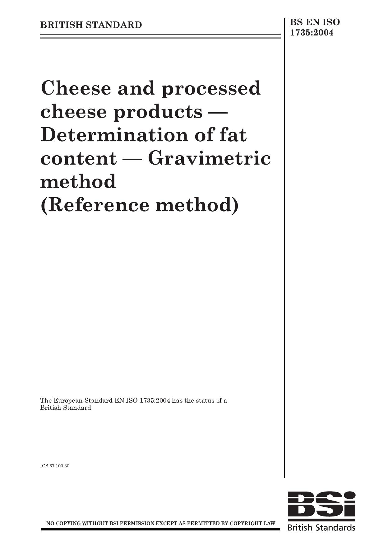 BS EN ISO 01735-2004 by Unknown