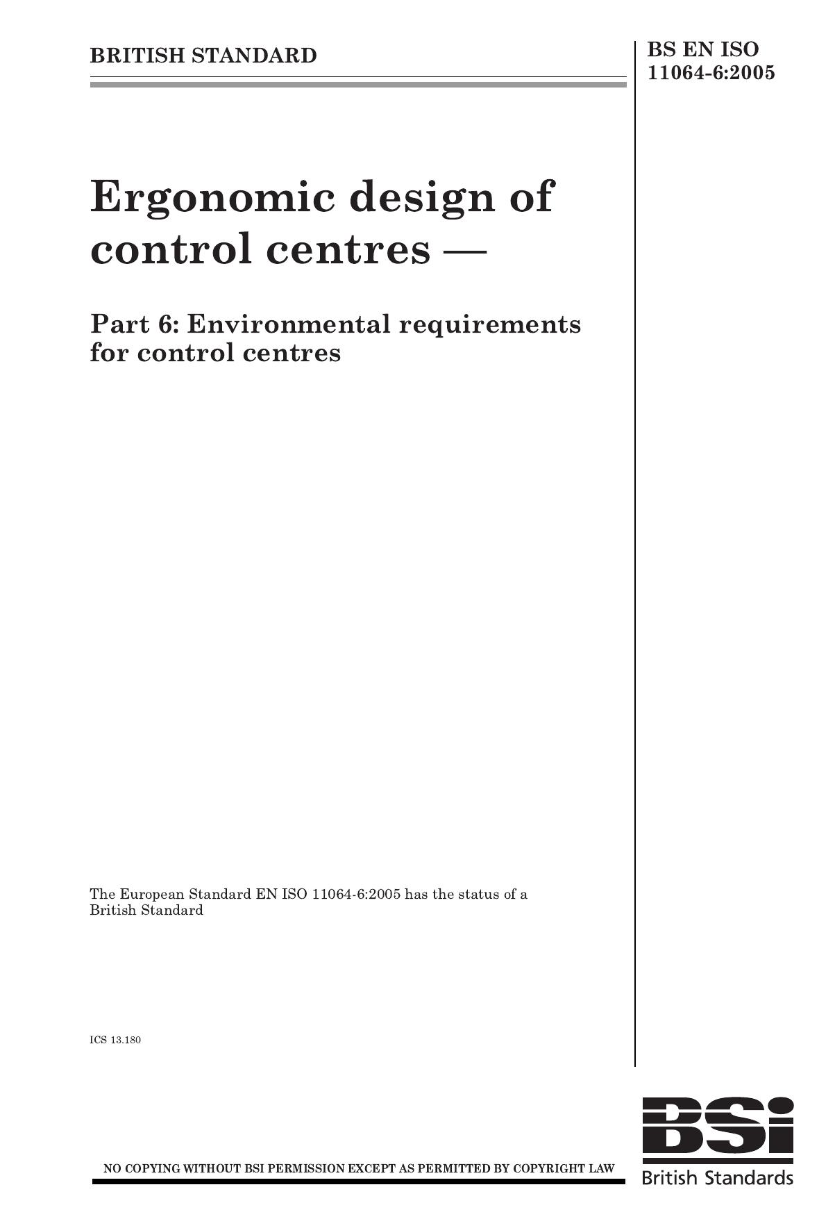 BS EN ISO 11064-6-2005 by Unknown