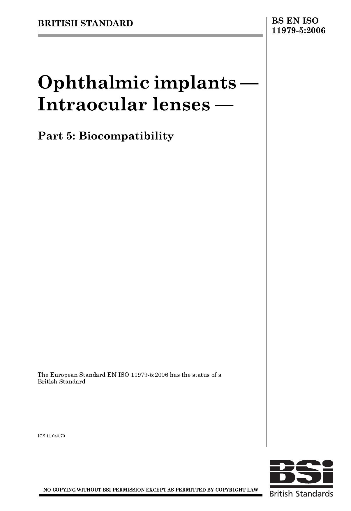 BS EN ISO 11979-5-2006 by Unknown