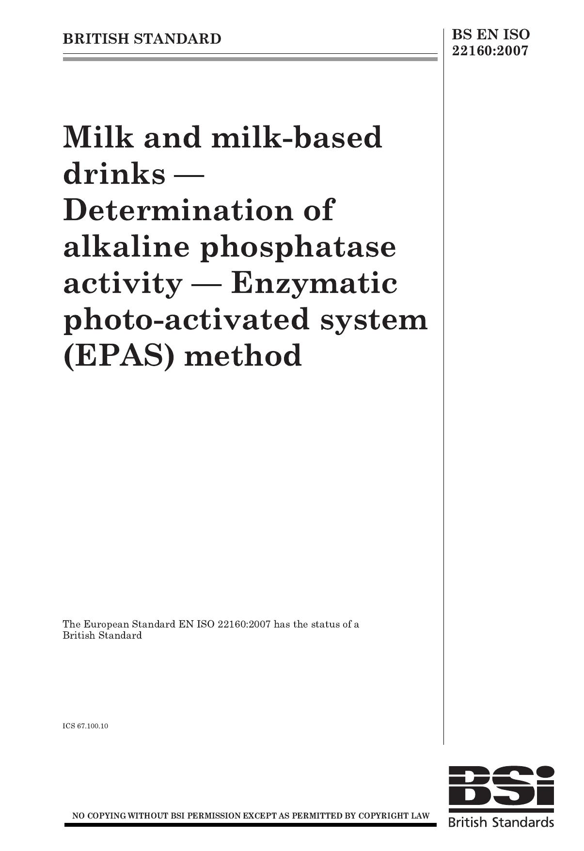 BS EN ISO 22160-2007 by Unknown