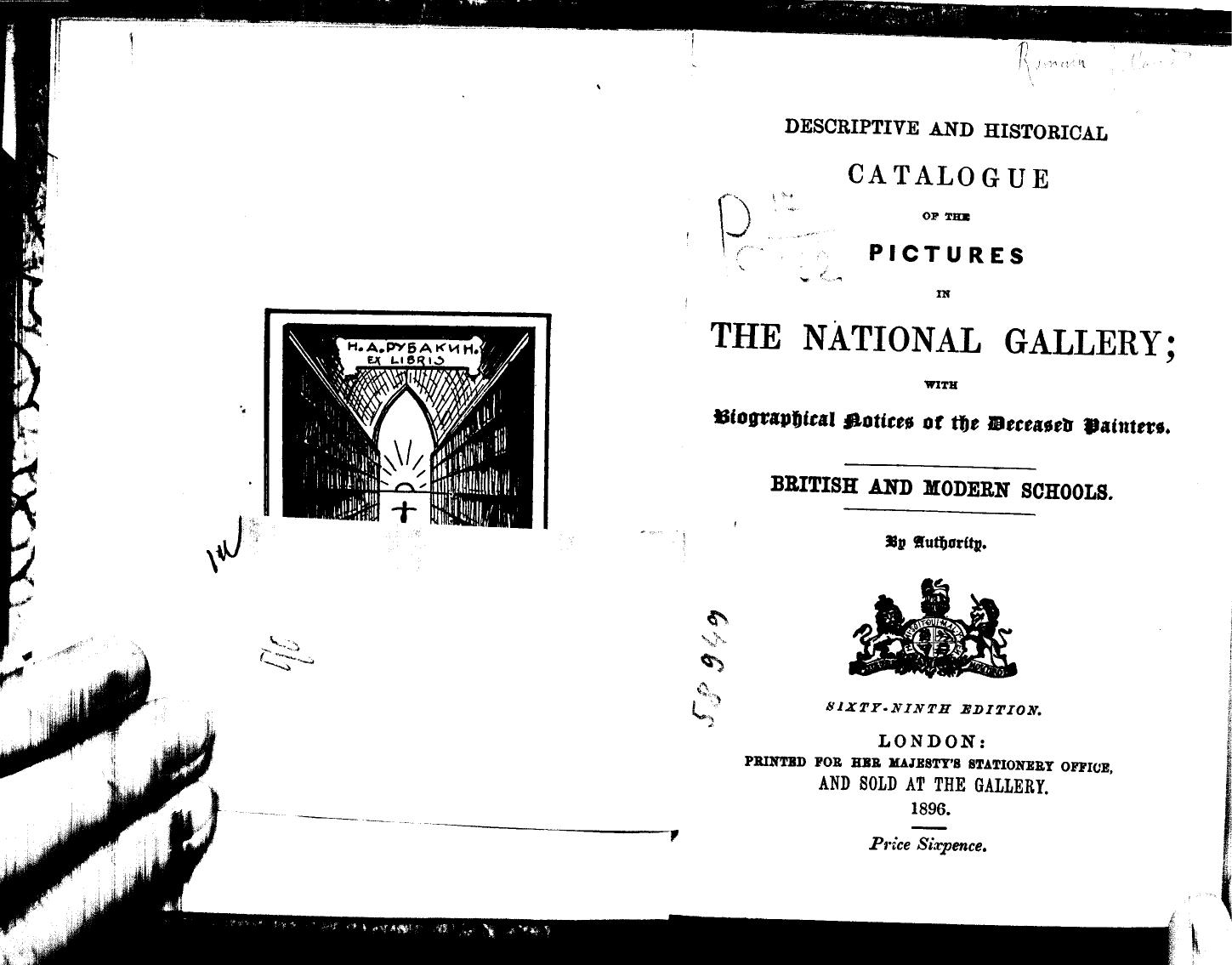 BY Authority - Descriptive and historical catalogue of the pictures in the national gallery by 1896