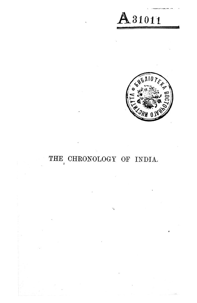 BY C. Mabel DUFF (mrs. W.R. Rickmers) - The chronology of india by 1899