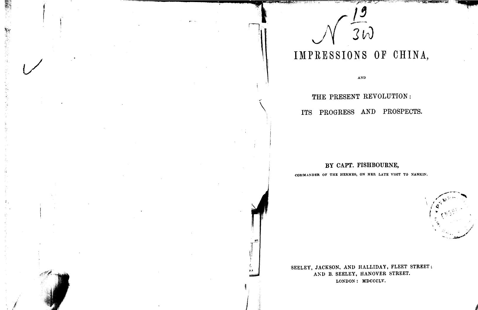 BY Capt. Fishbourne, Fishbourne E.G. - Impressions of china by 1855