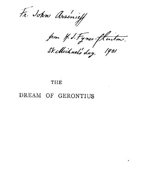 BY Cardinal Newman, Newman - The dream of gerontius by 1900
