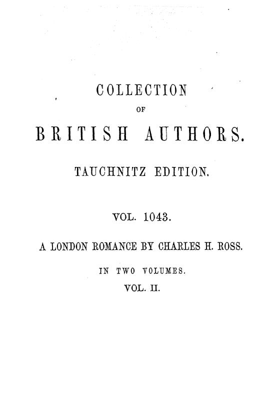 BY Charles H. ROSS - A london romance . vol. 2 by 1869