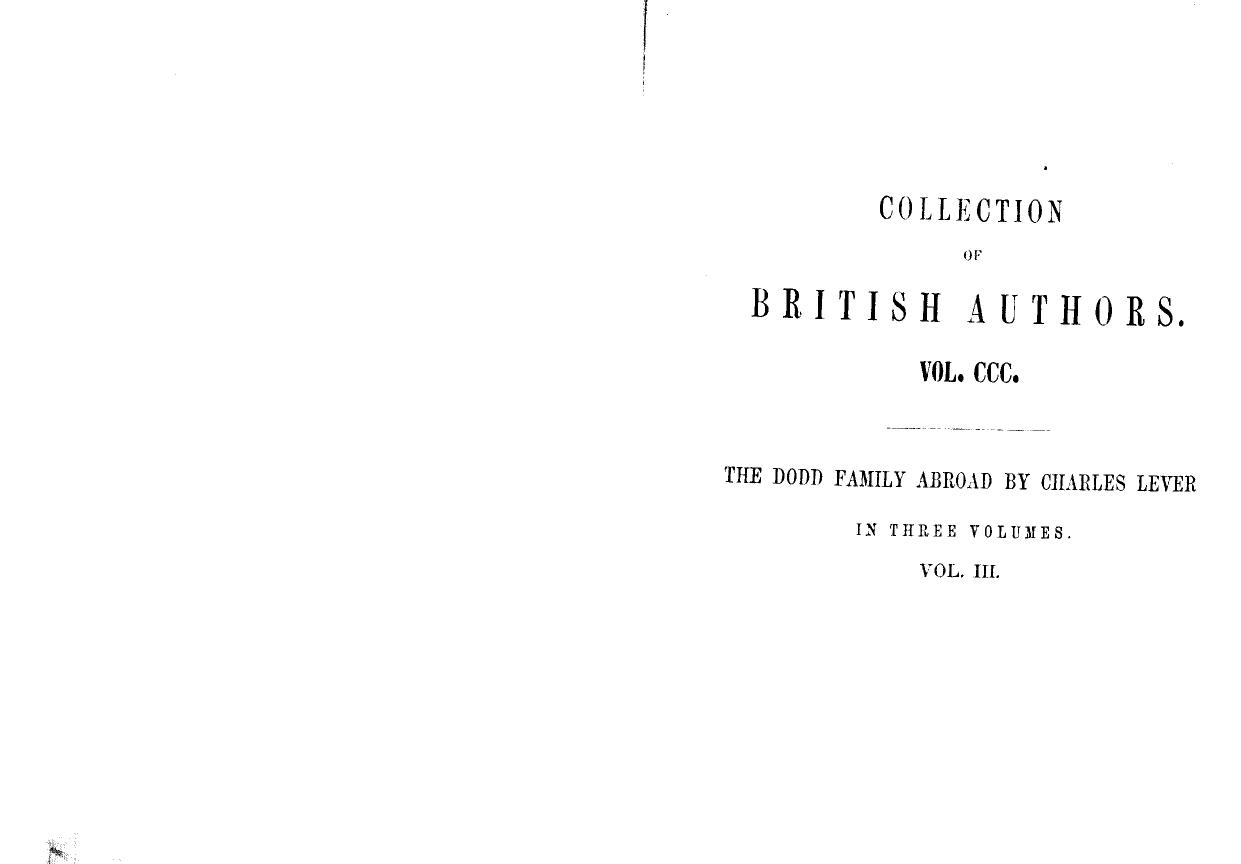 BY Charles Lever - The dodd family abroad  . vol. 3 by 1854