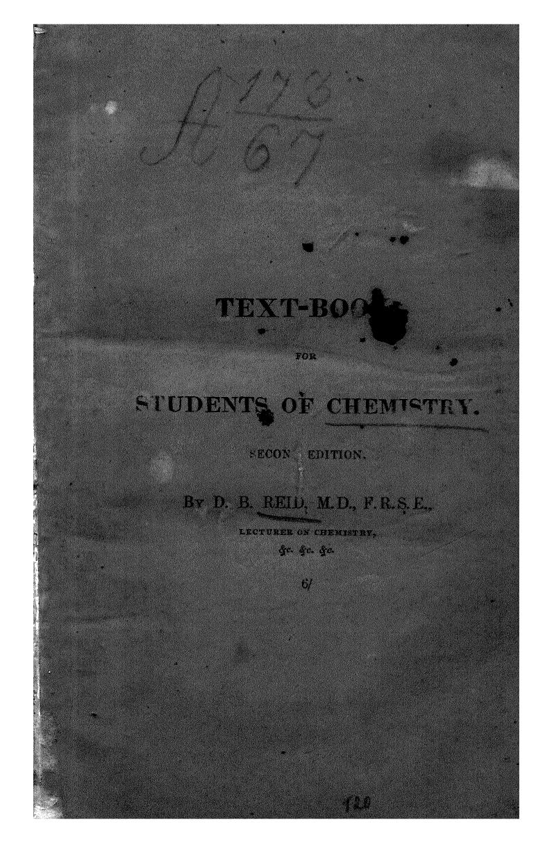BY D.B. REID, REID D.B. - Text-book for students of chemistry by 1836
