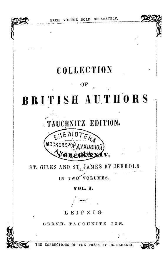 BY Douglas Jerrold - The history of st. giles and st. james . vol. 1 by 1852