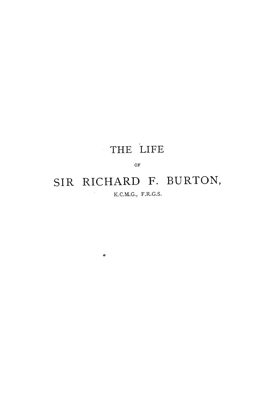 BY HIS WIFE Isabel Burton - The life of captain sir rich-d f. burton . vol. 2 by 1893