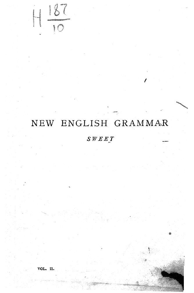 BY Henry Sweet by A new english grammar syntax. part 2