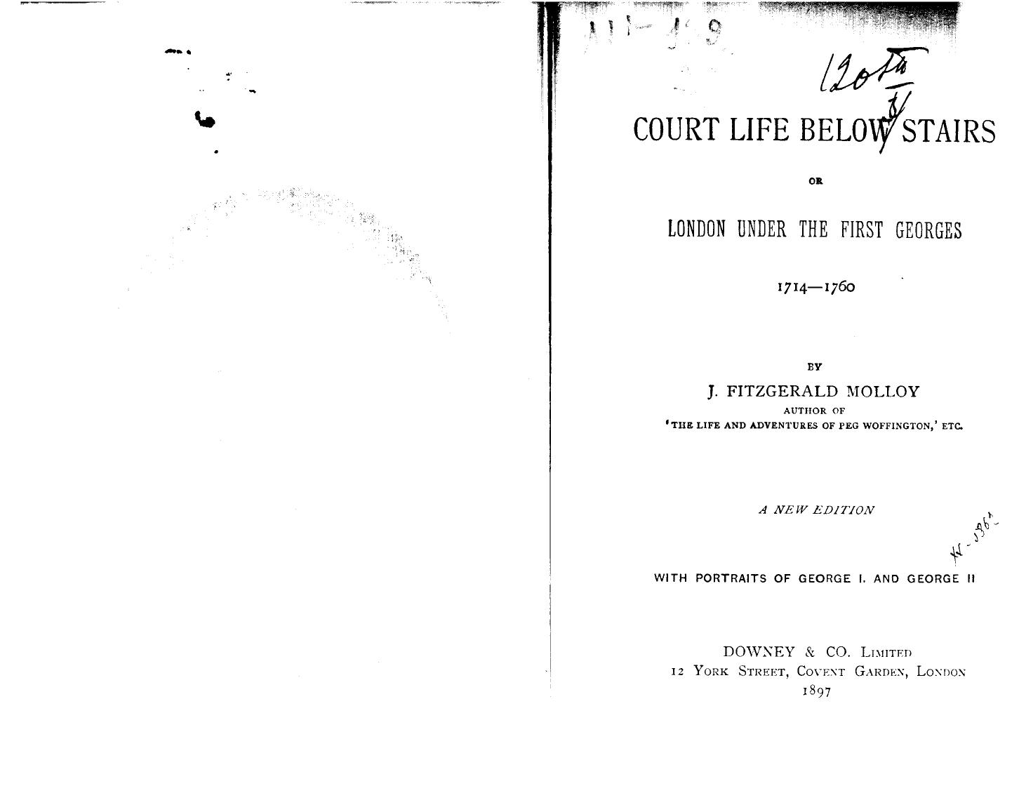 BY J. Fitzgerald Molloy - Court life below stairs by 1897