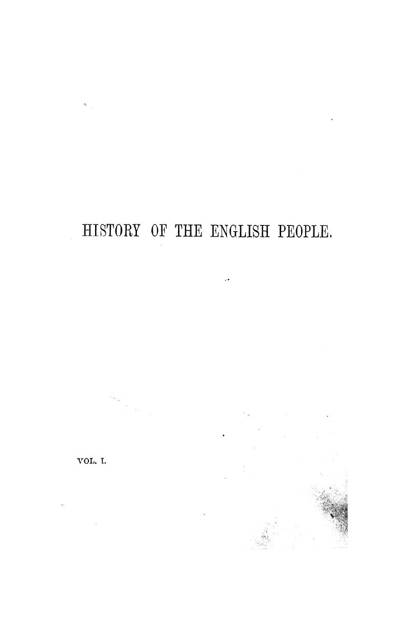 BY JOHN Richard Green - History of the english people  . vol. 1 by 1890