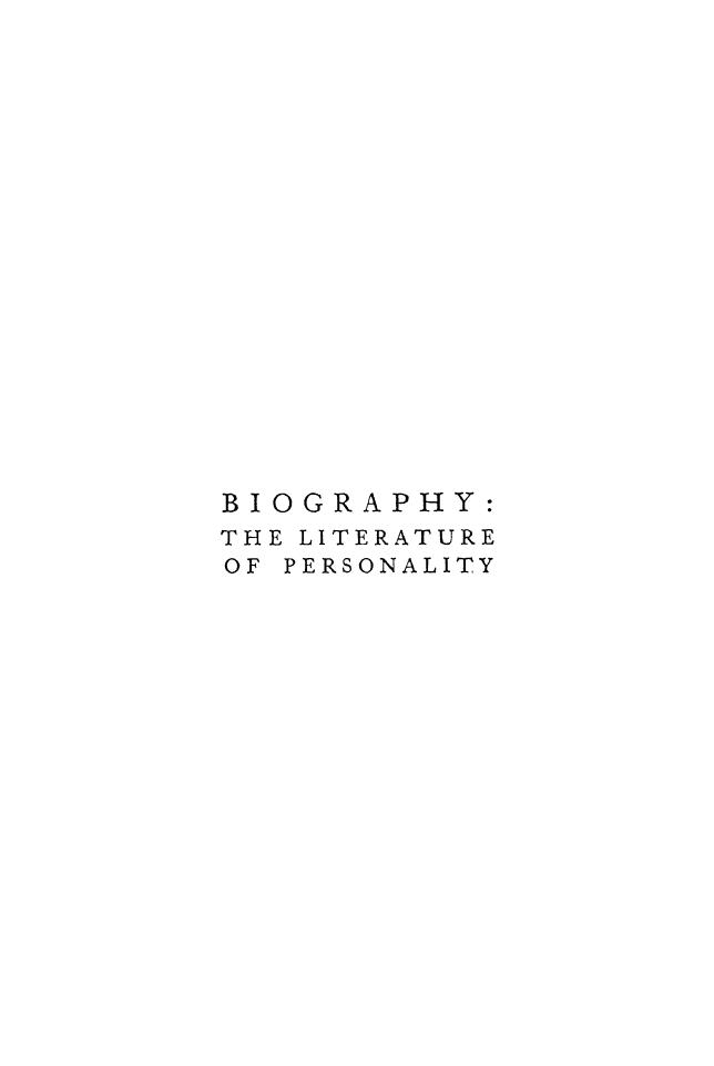 BY James C. Johnston by Biography the literature of personality