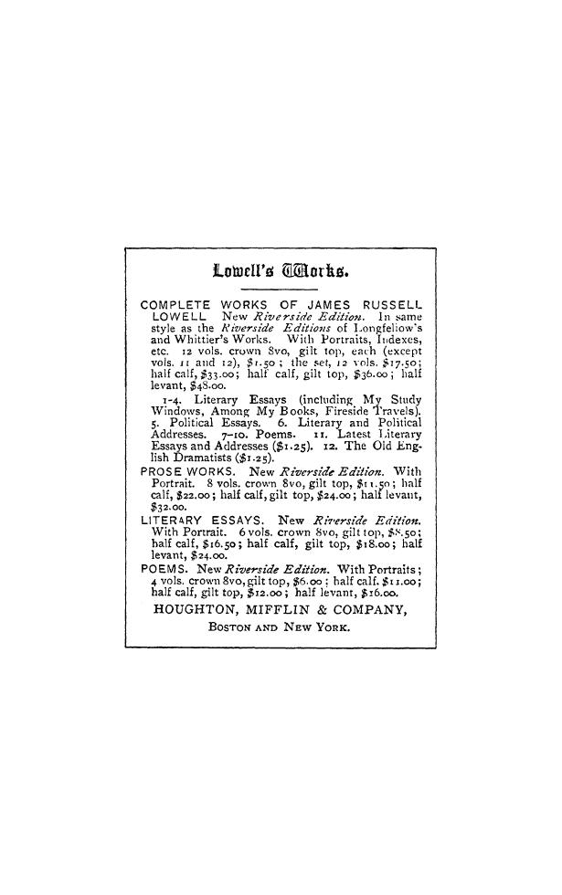 BY James Russell Lowell - Among my books by 1894