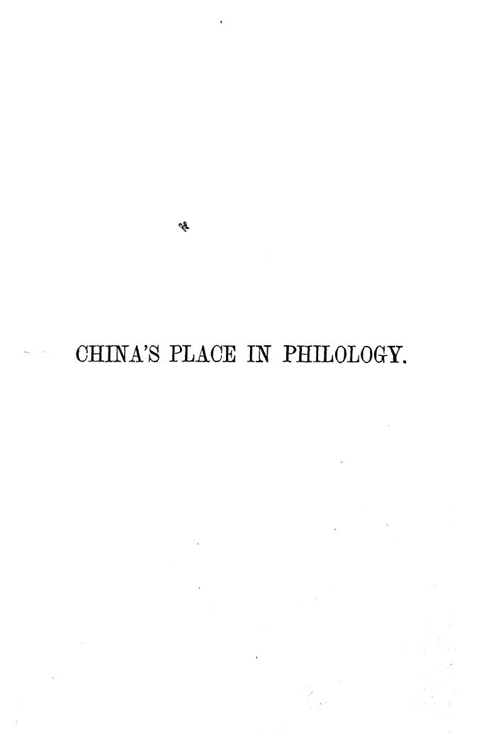 BY Joseph Edkins, Edkins - China's place in philology by 1871