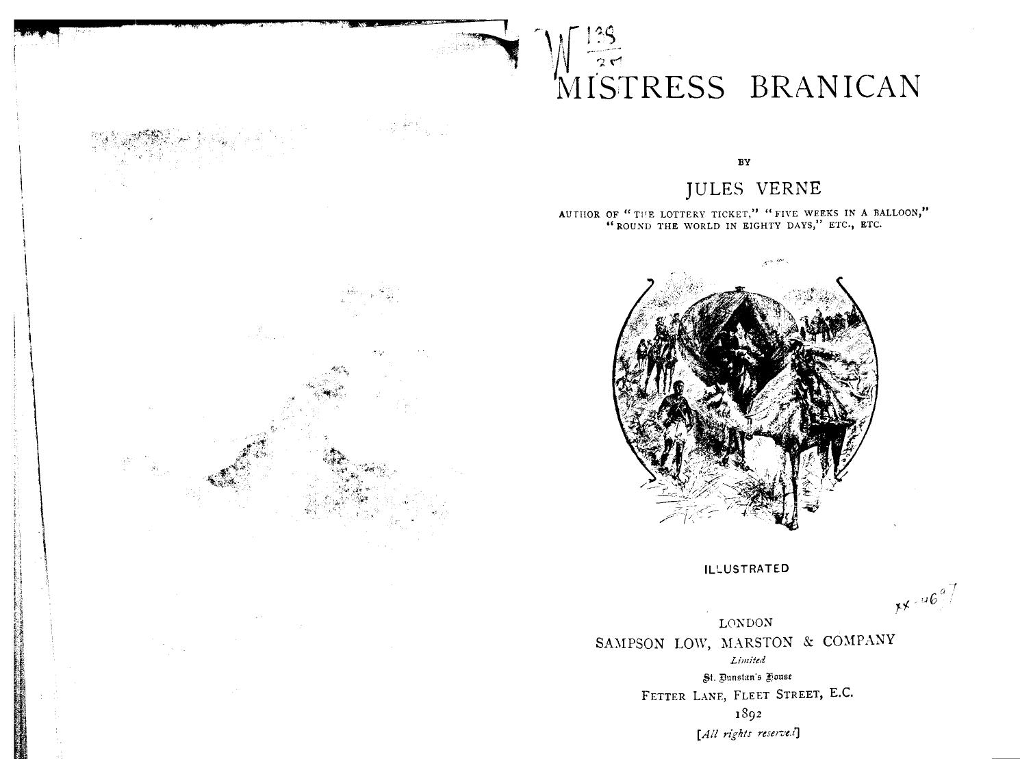 BY Jules Verne, Verne - Mistress branican by 1892