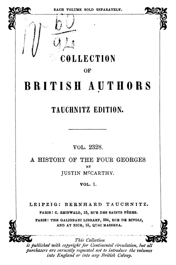 BY Justin Mccarthy - A history of the four georges. vol. 1 by 1885