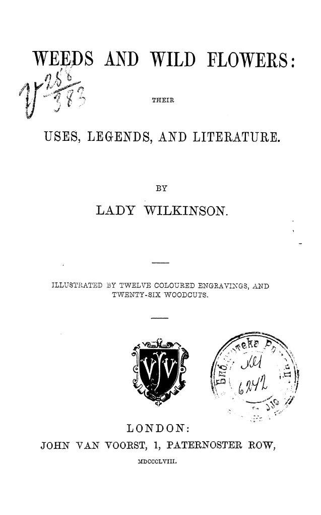 BY LADY Wilkinson, Wilkinson - Weeds and wild flowers by 1858