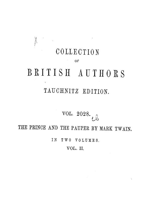 BY MARK Twain - The prince and the pauper . vol. 2 by 1881