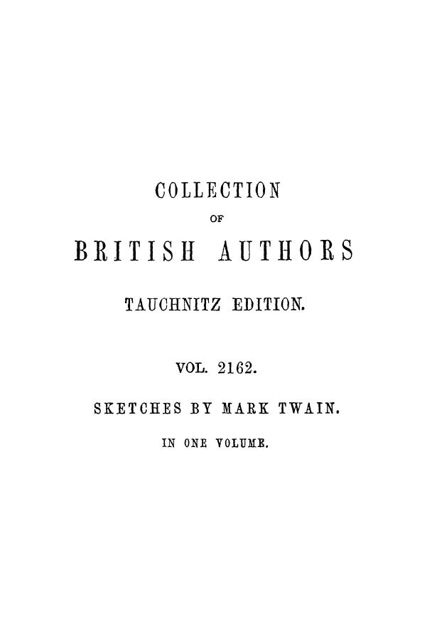 BY MARK Twain, Twain - Sketches by 1883