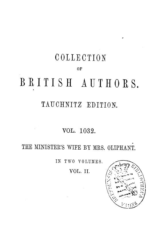 BY MRS. Oliphant - The minister's wife  . vol. 2 by 1869