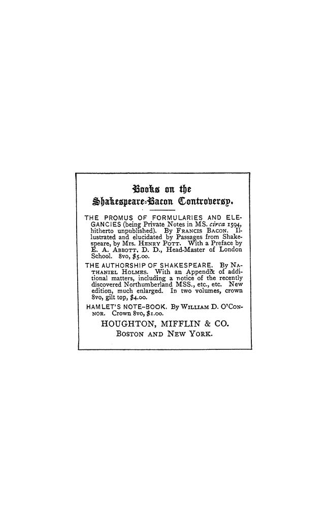 BY Nathaniel Holmes - The authorship of shakespeare  . vol. 1 by 1887